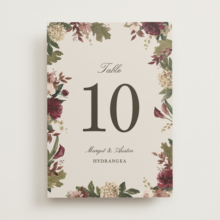 "Verdant" - Table Numbers in Autumn by Kate Ahn - Front