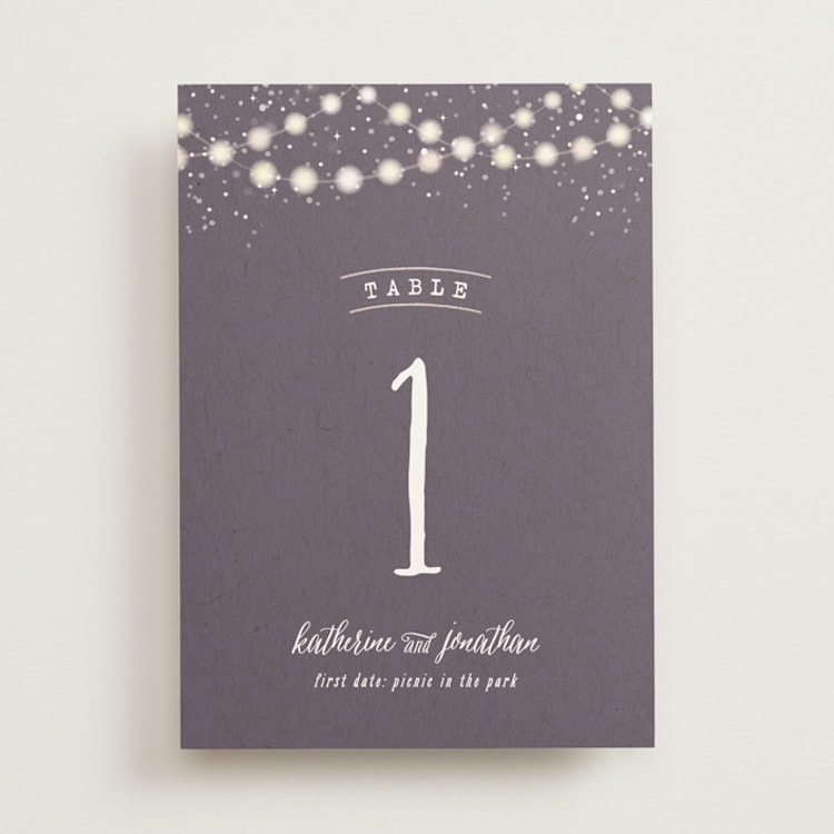 "Garden Lights" - Table Numbers in Plum by Hooray Creative - Front