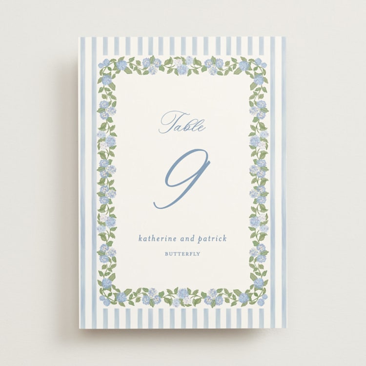 "Pillowy border" - Table Numbers in Ocean by Creo Study - Front