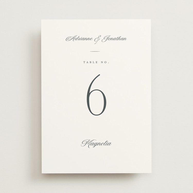 "Together Always" - Table Numbers in Chiffon by Eric Clegg - Front