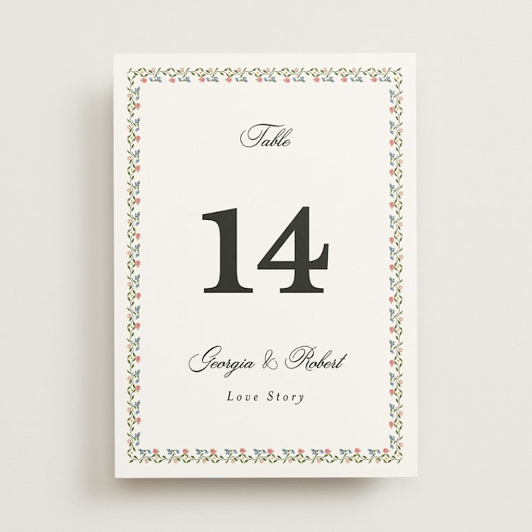 "Monogramed" - Table Numbers in Blush by Susan Moyal - Front
