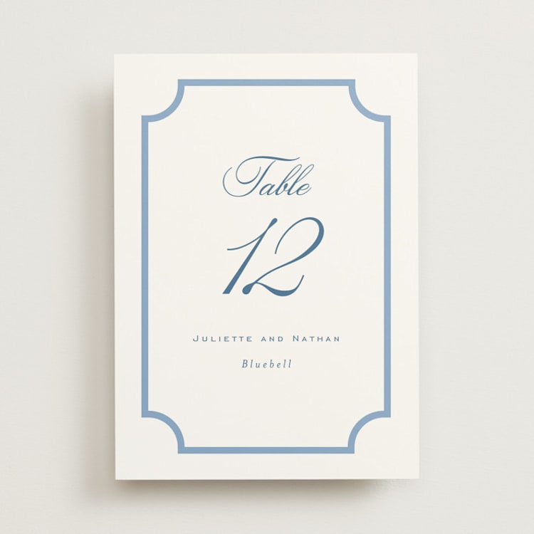 "Marenza" - Table Numbers in Bluebell by Jessica Williams - Front