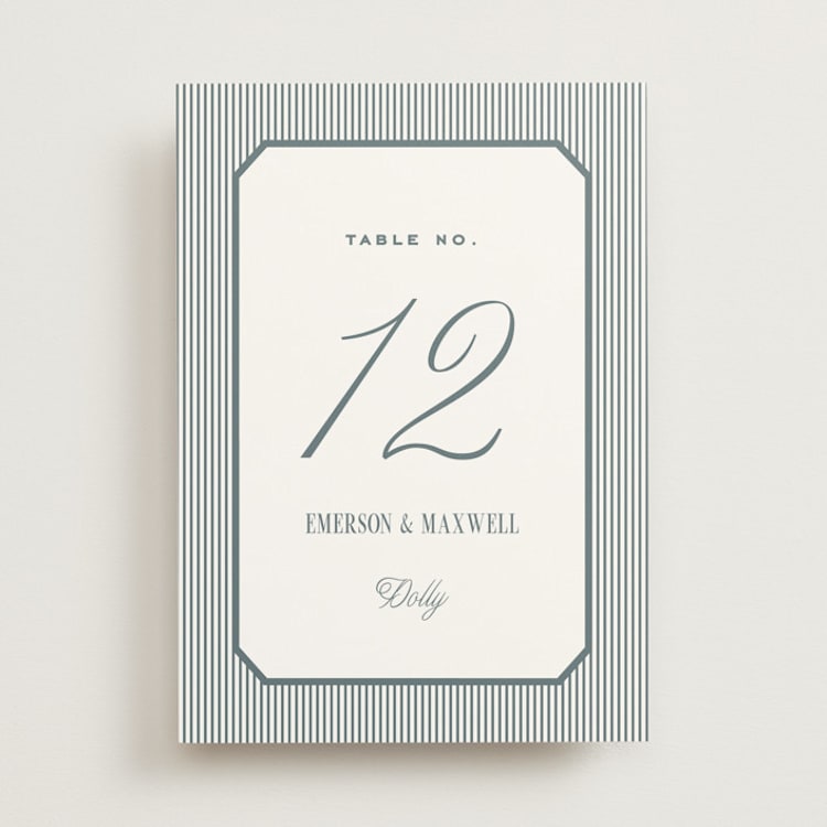 "Modern Stripes" - Table Numbers in Capri by Emily Betts - Front