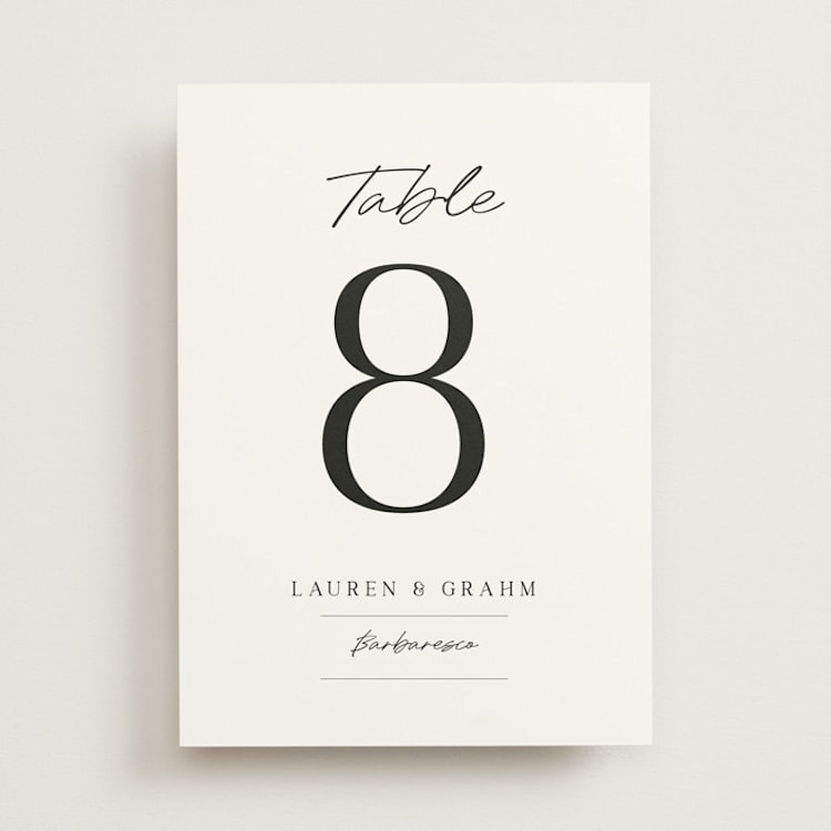 "Countryside Villa" - Table Numbers in Noir by Shiny Penny Studio - Front