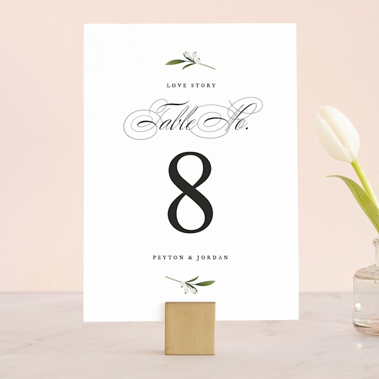 "Adorned Ampersand" - Table Numbers in Cotton by Jennifer Postorino - Front
