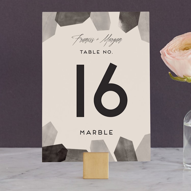 "love is strong" - Table Numbers in Onyx by Aspacia Kusulas - Front