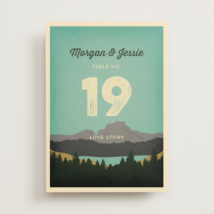 "Mountain View" - Table Numbers in Forest by Nam Bourassa - Front