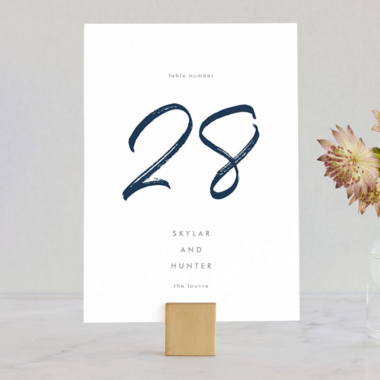 "Funky Names" - Table Numbers in Navy by Phrosné Barwood - Front