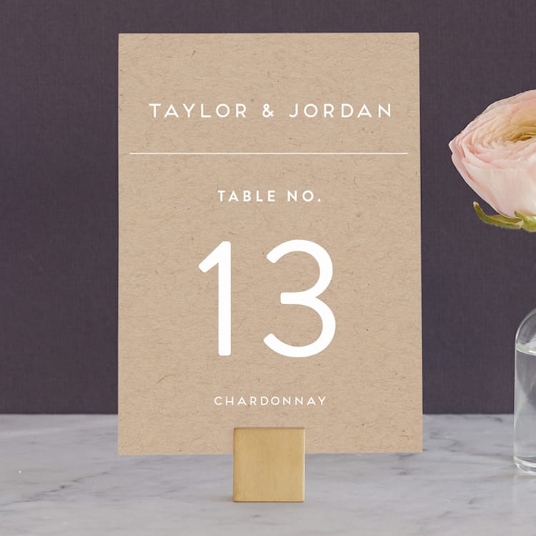 "Modern Stamp" - Table Numbers in Kraft by seulghi - Front
