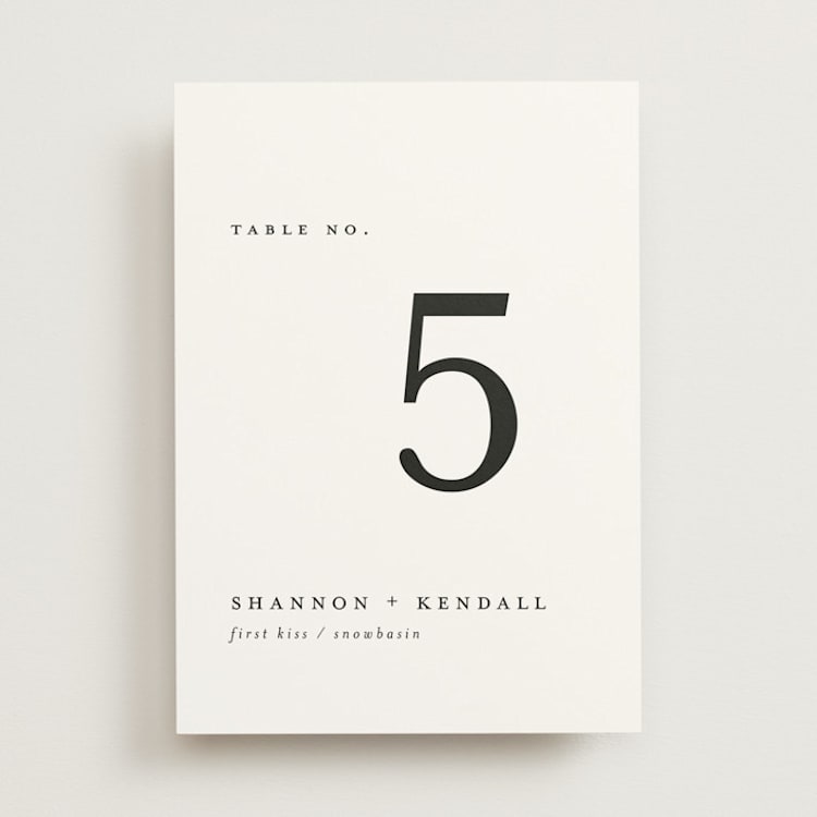 "Sketched Mountains" - Table Numbers in Snow by Mere Paper - Front