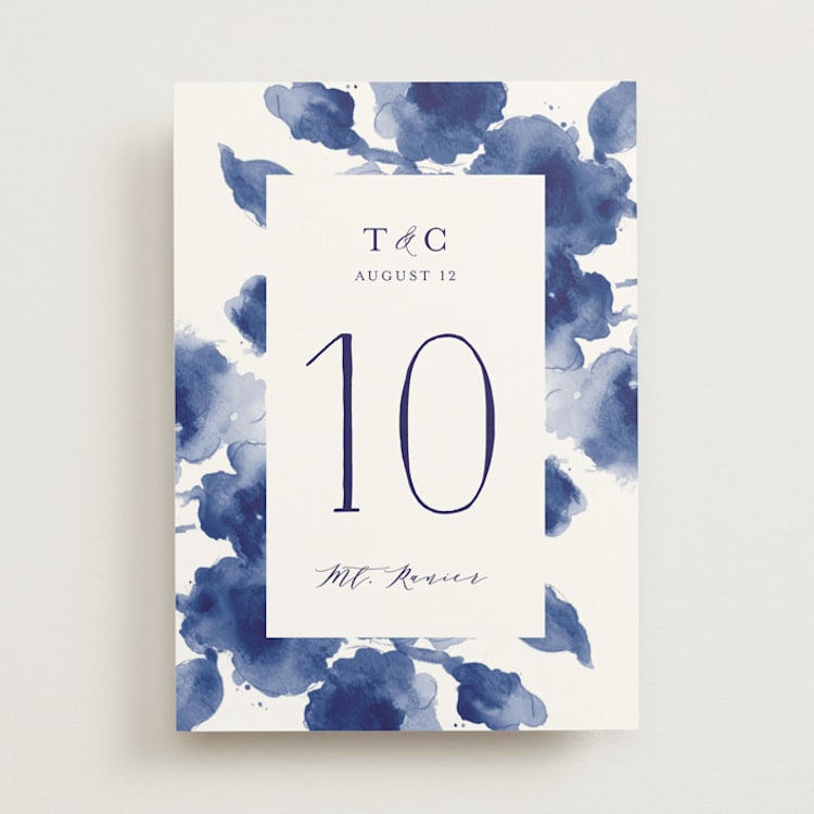 "Cornflower Wedding" - Table Numbers in Periwinkle by Chris Griffith - Front