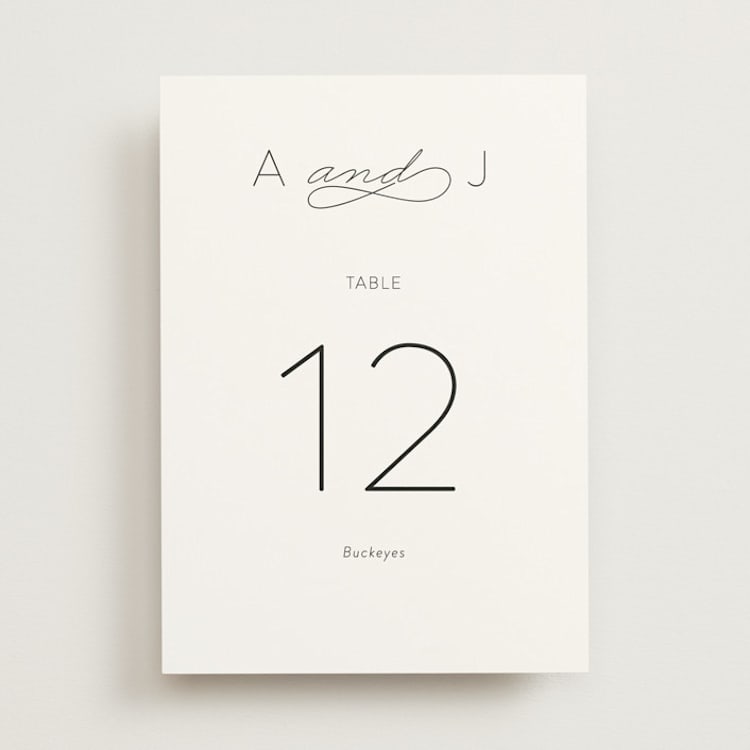 "Forever And" - Table Numbers in Black Tie by Kim Dietrich Elam - Front