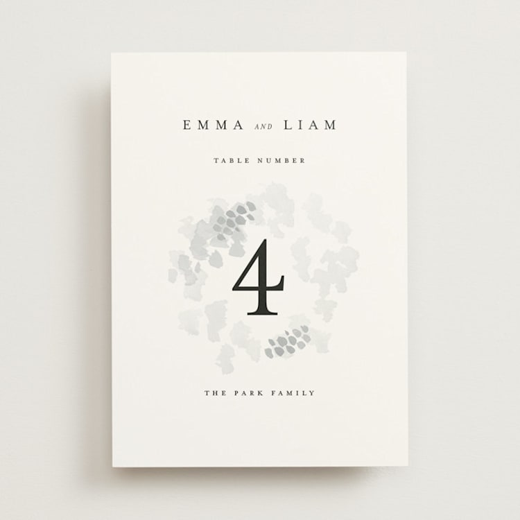 "A Thousand Years" - Table Numbers in Classic White by Design Lotus - Front