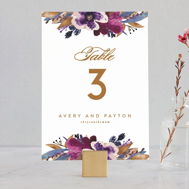 "Fall romance" - Table Numbers in Jewelled by Creo Study - Front