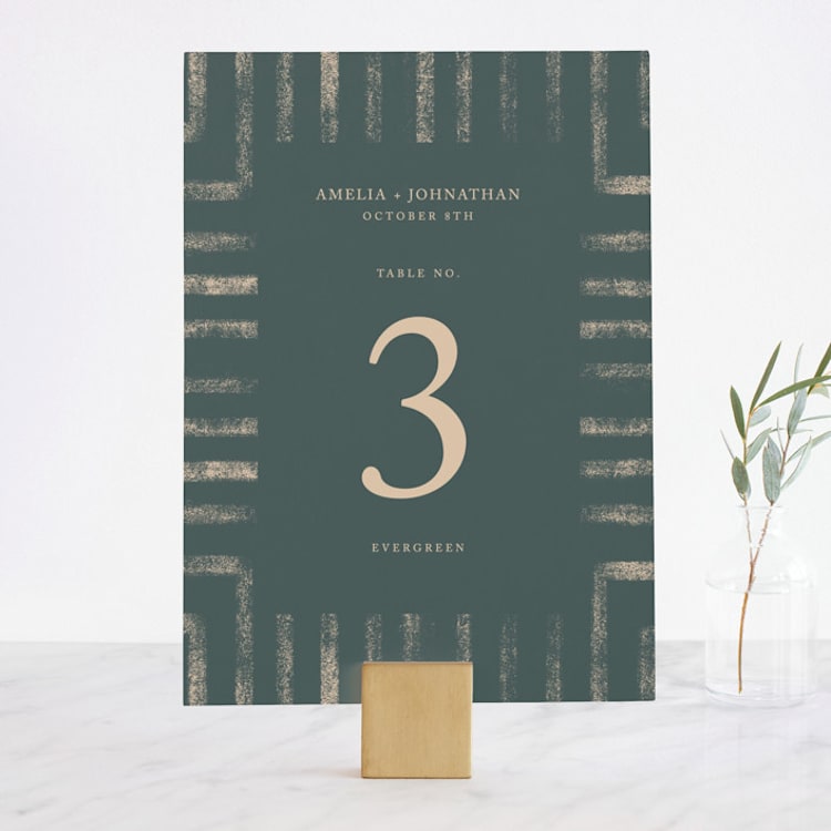 "Simply Modern" - Table Numbers in Jade by Something Noir - Front