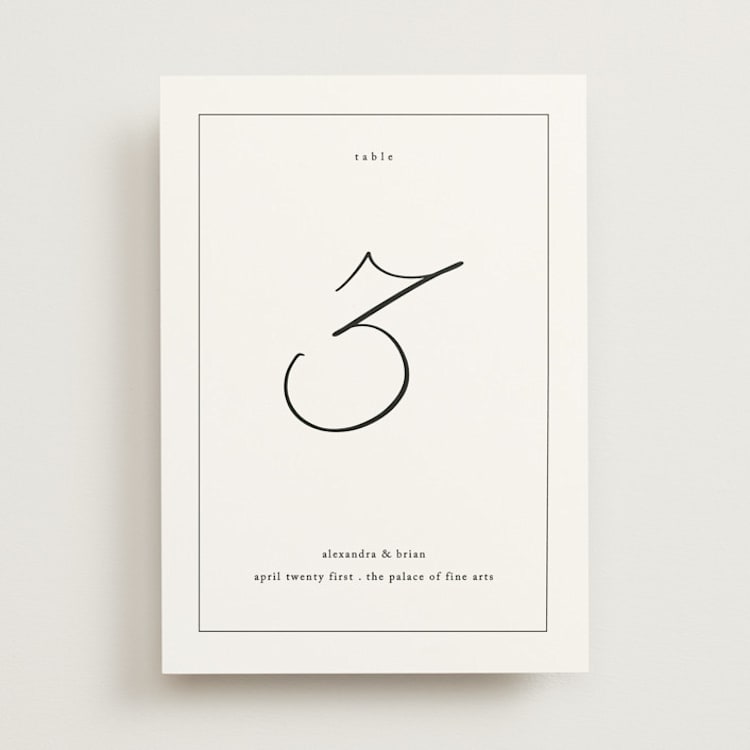 "Love Story" - Table Numbers in Alabaster by Liz Conley - Front