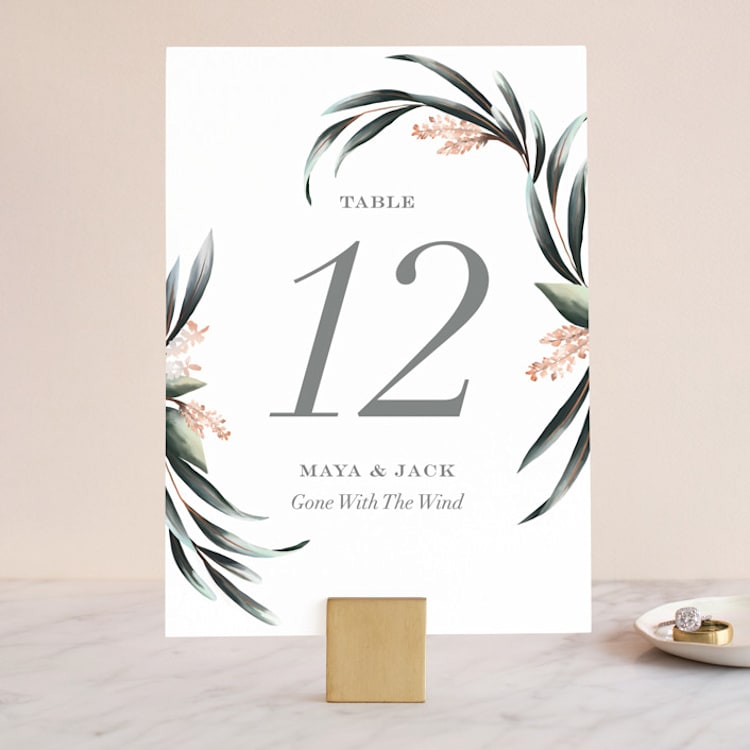 "Maya Rustica" - Table Numbers in Rose by Petra Kern - Front