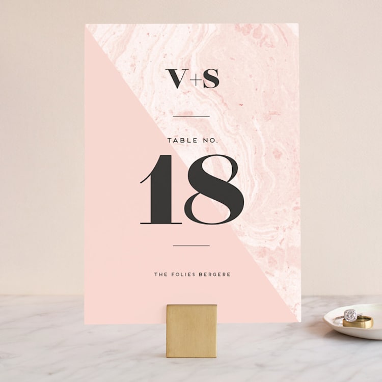 "thespian" - Table Numbers in Coral by silverscreen studio - Front