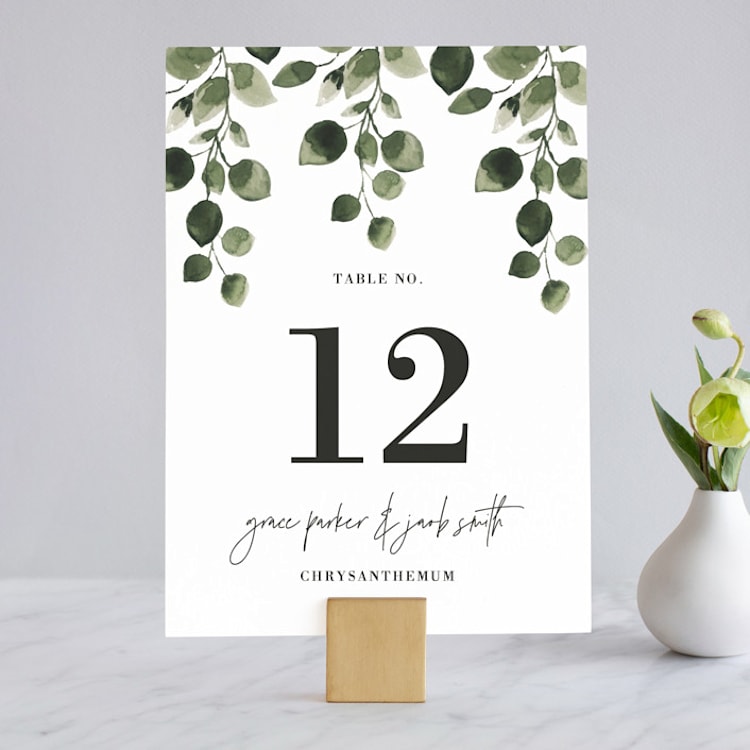 "green rush" - Table Numbers in Snow by Anupama - Front