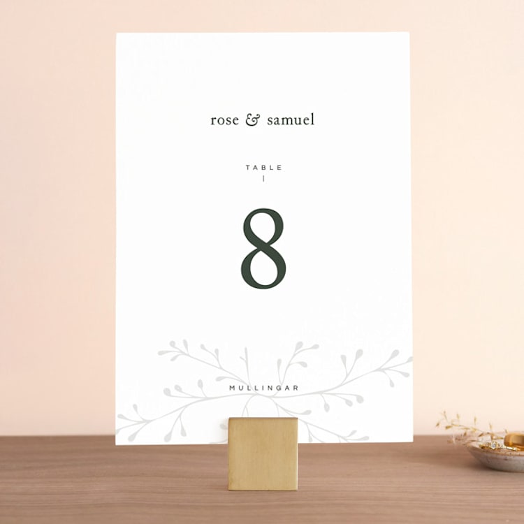 "A Dash of Delight" - Table Numbers in Pine Needle by Bramble Studio - Front