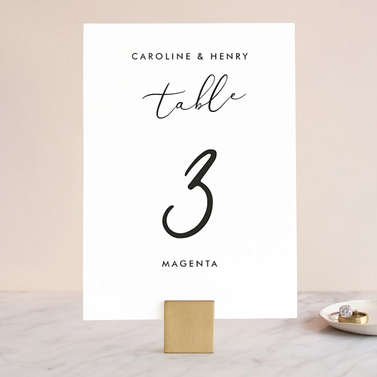 "Scripted Romance" - Table Numbers in Classic by Katherine Moynagh - Front