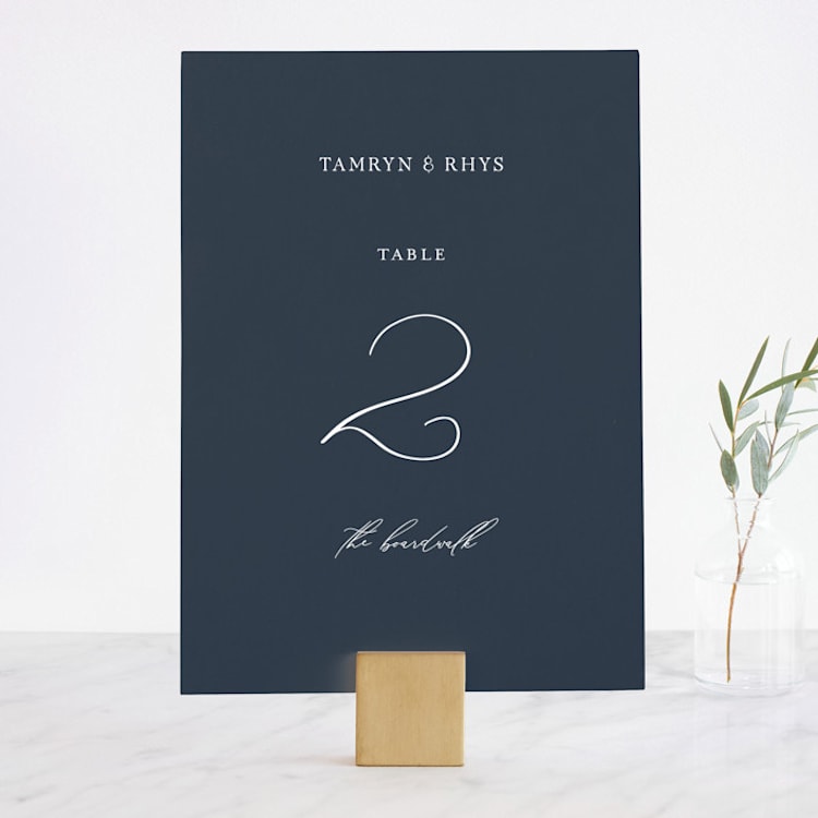 "Waltz" - Table Numbers in Nightfall by Jula Paper Co. - Front