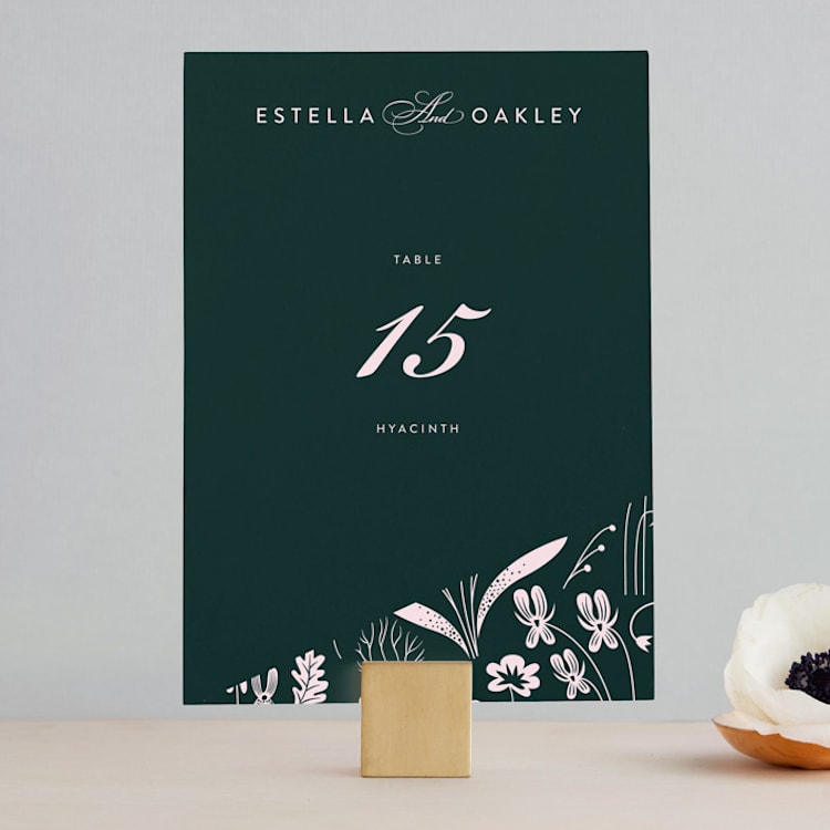 "Forest Foliage" - Table Numbers in Deep Forest by Eve Schultz - Front
