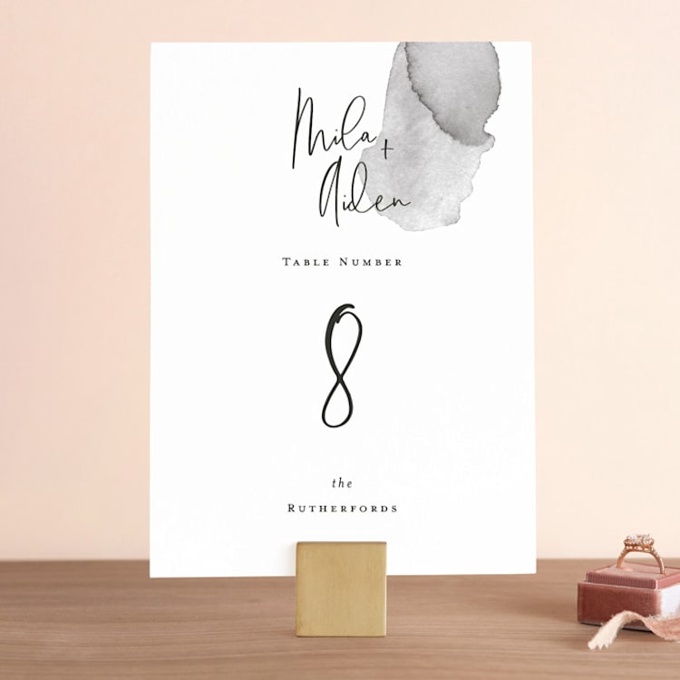 "Moxie" - Table Numbers in Ink by Design Lotus - Front