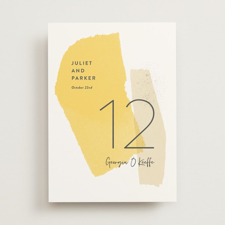 "Collage" - Table Numbers in Golden Rod by Ann Gardner - Front