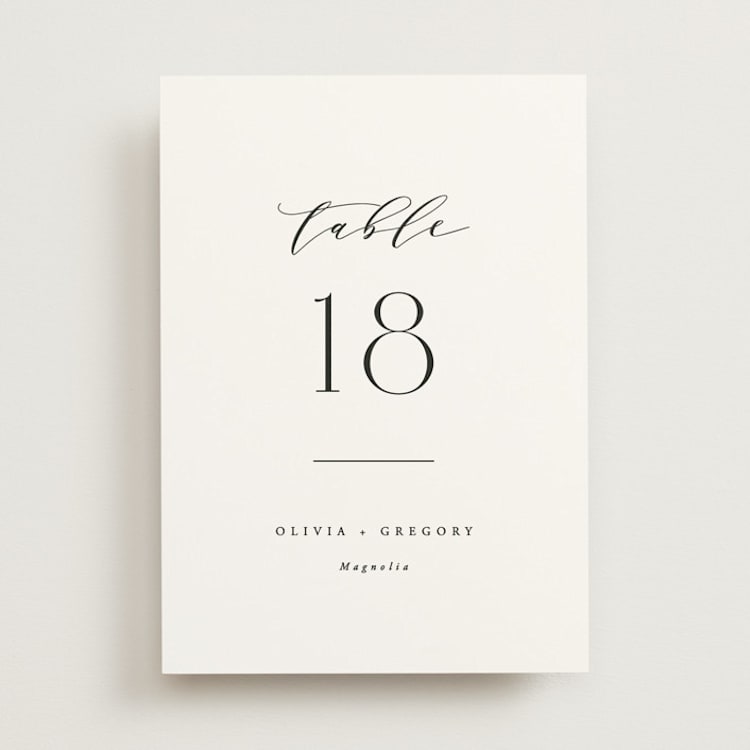 "Classy Type" - Table Numbers in Lily by Hooray Creative - Front