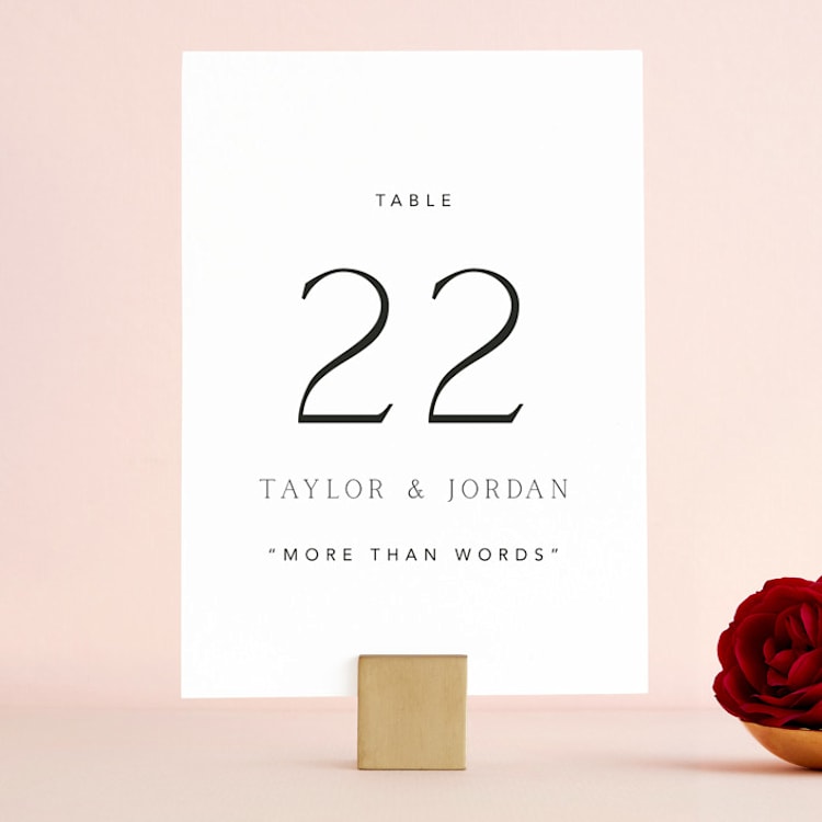 "Svelte" - Table Numbers in Ivory by Erin Hodges - Front