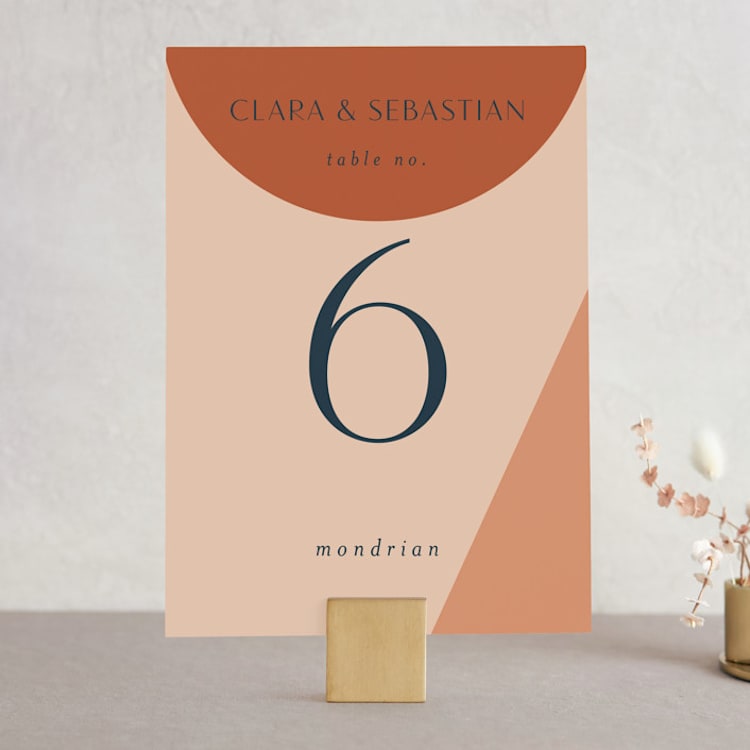 "Bold Geometric" - Table Numbers in Terracotta by Morgan Kendall - Front