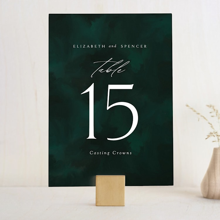 "emerald" - Table Numbers in Emerald by Andrea Cernin - Front