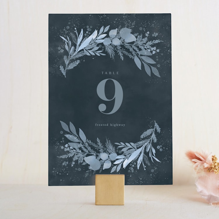 "Wonderful Tonight" - Table Numbers in Neptune by Creo Study - Front