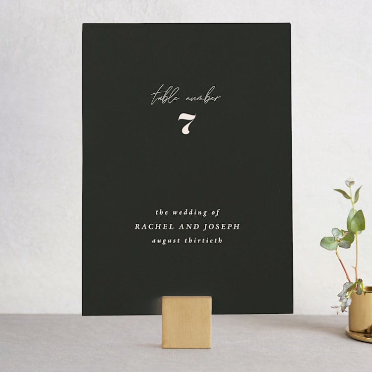 "finally" - Table Numbers in Ivory by Up Up Creative - Front