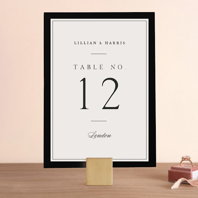"Cambridge" - Table Numbers in Tuxedo by Amy Kross - Front