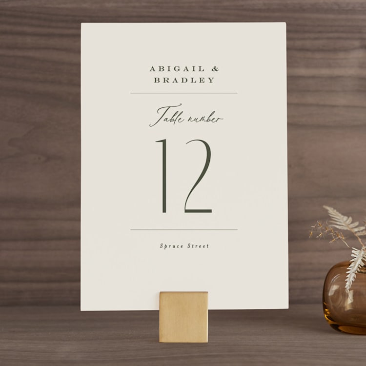 "Moderne" - Table Numbers in Graphite by Everett Paper Goods - Front