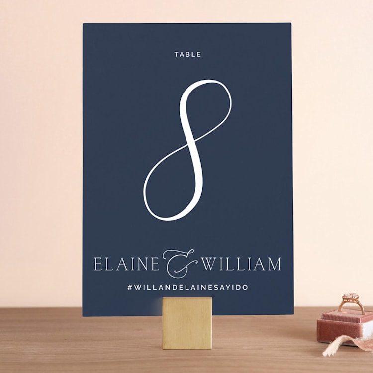 "Forever Intertwined" - Table Numbers in Navy by Lindsay Stetson Thompson - Front