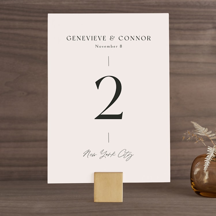 "Genevieve" - Table Numbers in Cream by Sandra Picco Design - Front