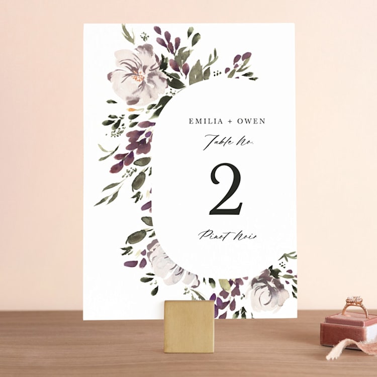 "iliya" - Table Numbers in Bordeaux by Itsy Belle Studio - Front