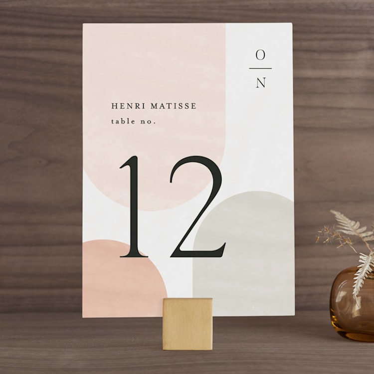 "Curves" - Table Numbers in Cafe by Pixel and Hank - Front