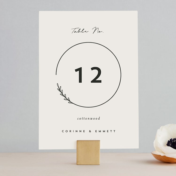 "Connect" - Table Numbers in Almond by Brianne Larsen - Front