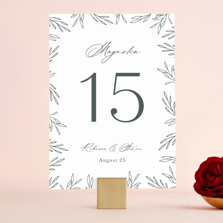 "Branchlet" - Table Numbers in Hunter by Sarah Brown - Front