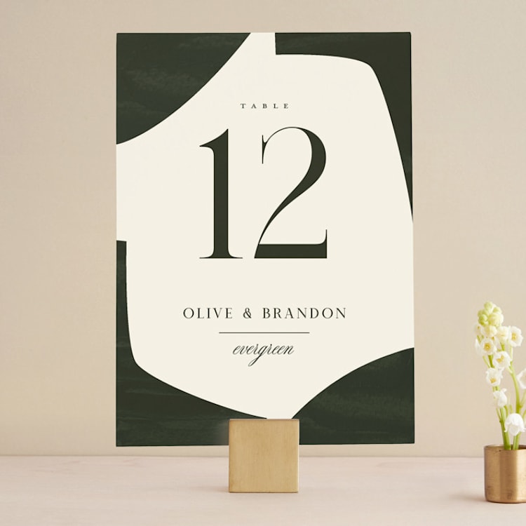 "Warner" - Table Numbers in Emerald by Carrie ONeal - Front