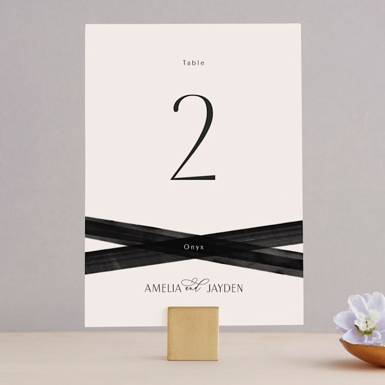 "Inky" - Table Numbers in Onyx by Inkblot Design - Front