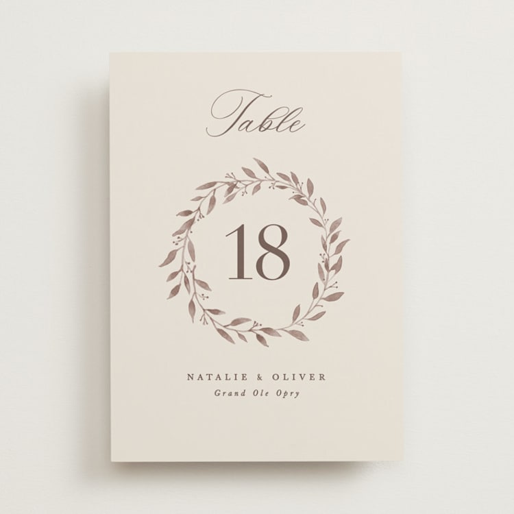 "Delicate monogram" - Table Numbers in Ecru by Hooray Creative - Front