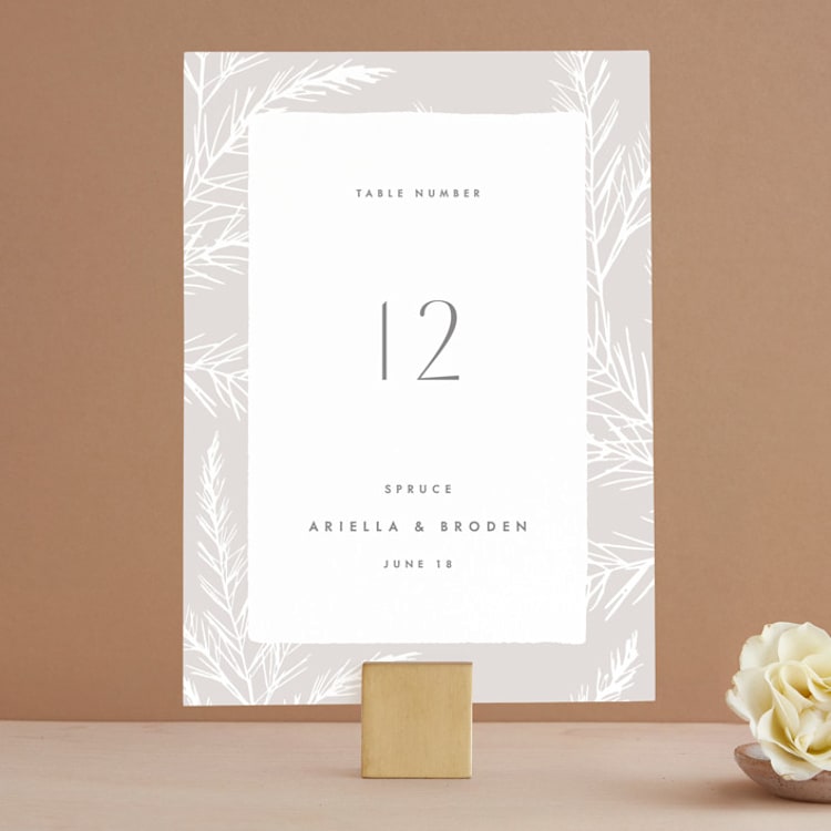 "Winter Birch" - Table Numbers in Natural by Melanie Severin - Front