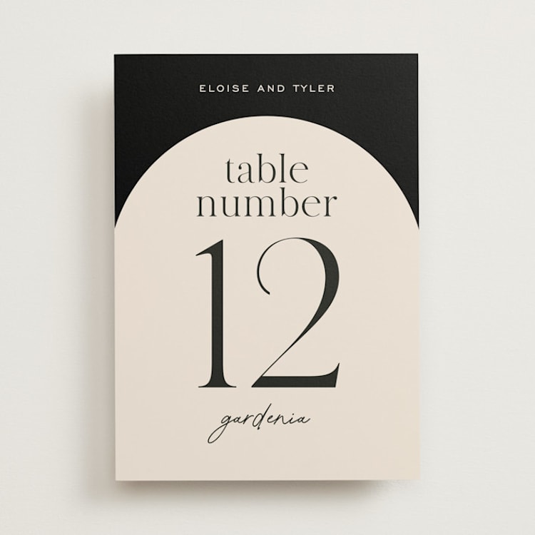 "Little party big love" - Table Numbers in Noir by Jessica Corliss - Front