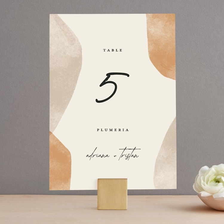 "leaf contour" - Table Numbers in Natural by Susan Zinader - Front
