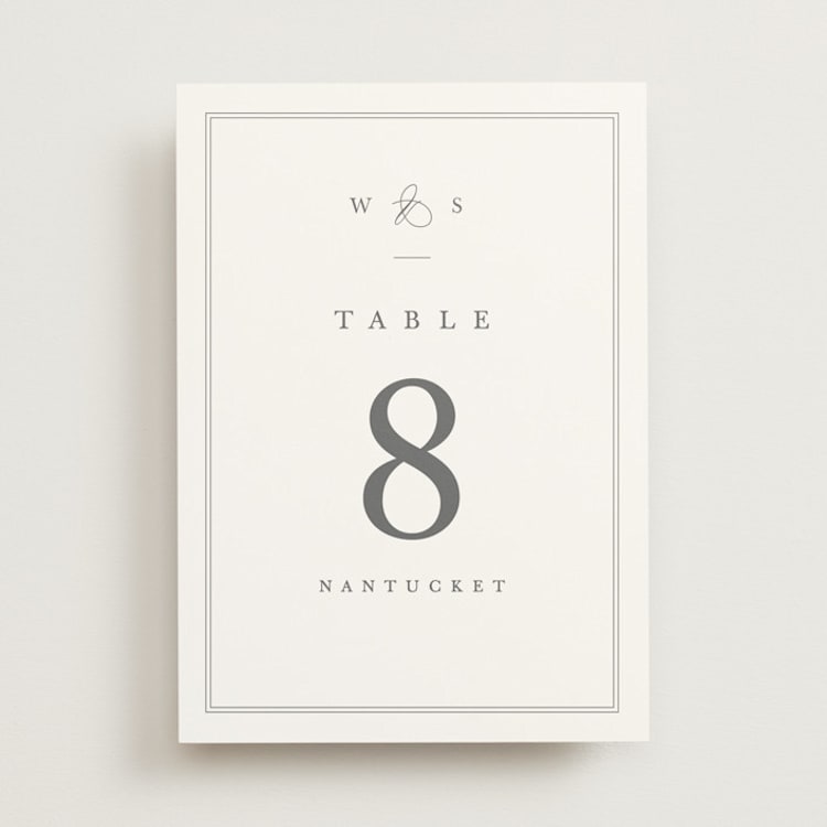 "Crawford" - Table Numbers in Ivory by Amy Kross - Front